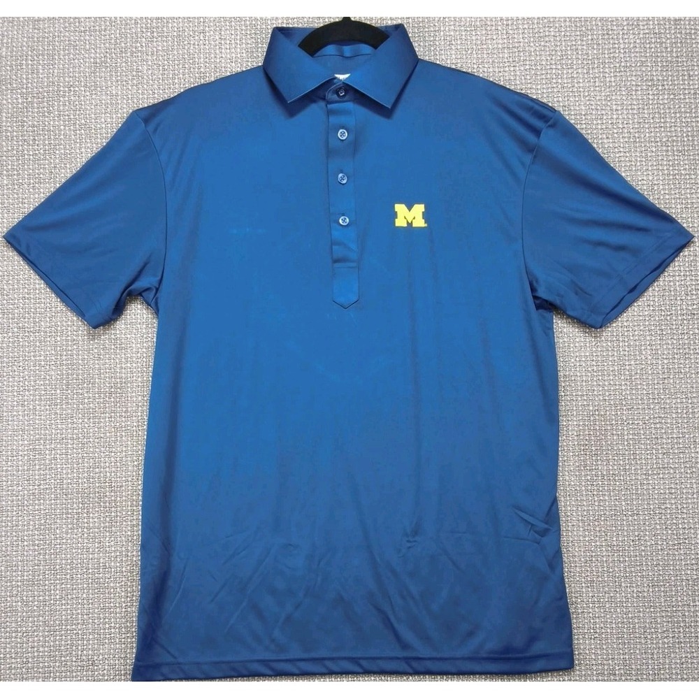 Collars & Co Michigan Wolverines Dress Collar Polo Shirt Men's M Featherweight